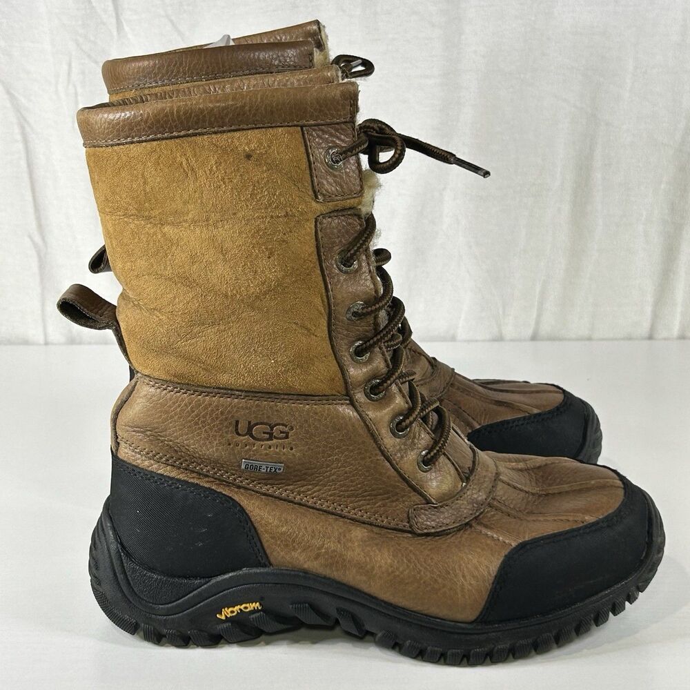 UGG Adirondack Boot Il Brown Leather Shearling Snow Boots Women’s Size 7